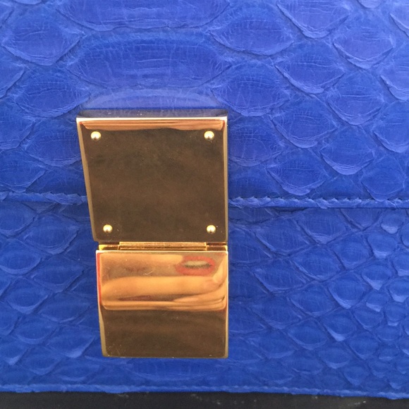 Celine blue python gold hardware box bag - Picture 2 of 8